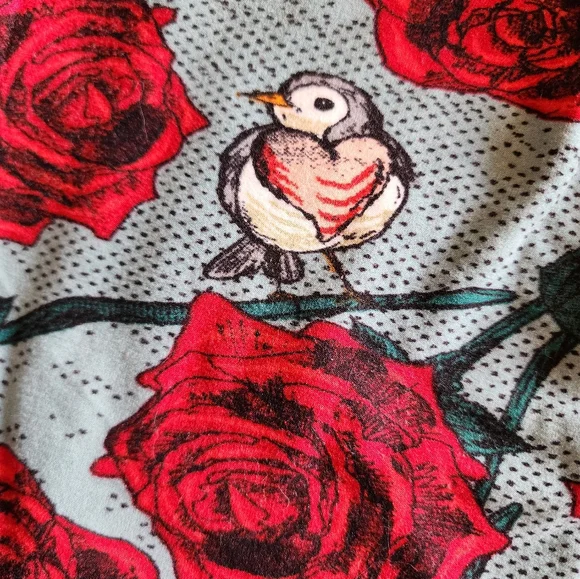 LuLaRoe Rose and Bird Leggings - Picture 2 of 3
